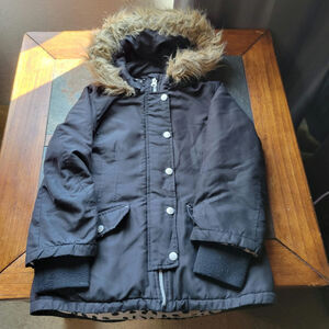 Wonder Nation Winter Coat with Faux Fur Detachable Hood Girls 4-5